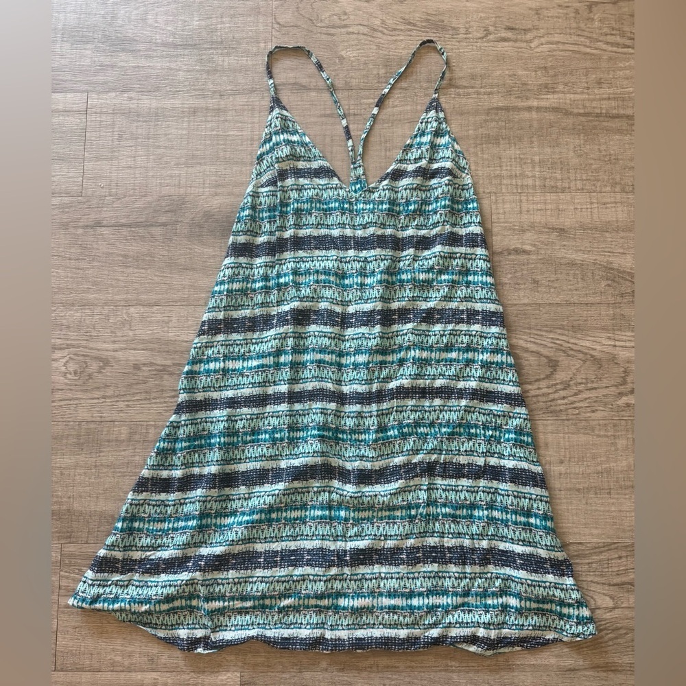 NWT Roxy Blue, Black & White Tie Dye Patterned Dress Size S